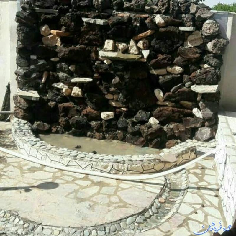 اجرای سنگ لاشه سنگ مالون واجرای دیوار درپوش ستون آبنما آلاچیق آتشکده شومنیه
