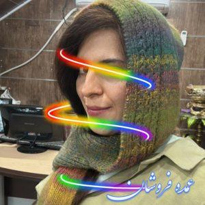 شال و کلاه سرهمی دست بافت شال بلند