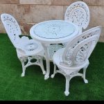 میز و صندلی پلیمری ویلاباغی طرح طاووسی آواد