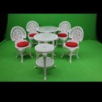 میز و صندلی پلیمری ویلاباغی طرح طاووسی آواد