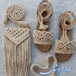 صندل دست بافت مکرومه