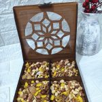 باکس چوبی آجیل و خشکبار طرح آتریسا کد 1 رنگ فندقی