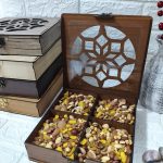 باکس چوبی آجیل و خشکبار طرح آتریسا کد 1 رنگ فندقی