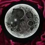 تابلو دکور ماه برجسته با نور