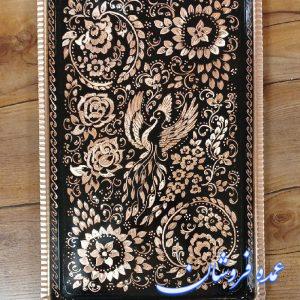 سینی  مسی نانو شده طرح الماس تراش در ۴ سایز