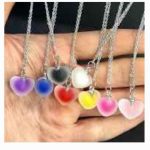 گردنبند قلبی شب تاب استیل ۲۳